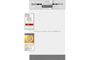 Exquisit Geschirrspüler EGSP2109-EB-030E inox | Teilintegrierter Geschirrspüler 45 cm | LED | 9 Maßgedecke | Spülmaschine 45 cm teilintegriert