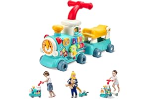 VITONIS Girello per Bambini,giocattolo girello Montessori per bambini, girelli per attività di apprendimento a spinta e a trazione, per imparare la musica dei bambini, regalo per ragazzi e ragazze