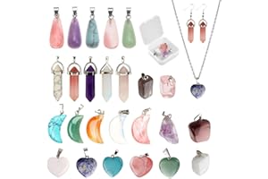 Jodimitty 25 PCS Jewellery Making Kit Crystal Stone 25 Colors, Teardrop/Diamond/Moon/Love Heart/Irregular Shape, Handmade Charms Pendant for Bracelet Necklaces Earrings Making DIY Crafts