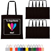 Regalix Shop - Personalised Tote Bag - 5 or 10 und 14 Colours - Long Handles 15 x 42 cm - Ideal for Gifts, Events and Small B