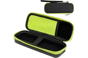 ZephyrCraft Travel Case for Philips O Blade QP2724 QP2734 QP2824 QP6551 QP4631 & Braun Series 3/5/7/9 – ​Waterproof Storage Box Hard Shell Protective Cover for Electric Shaver (Green/Black)