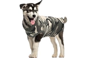 MI CASA Dog Recovery Suit Spay Suit for Female Male Dog Bodysuit After Surgery Onesie for Surgery Pet Vest Substitute Recovery Collars (Camouflage, L)