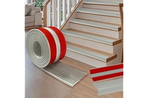 BOCGUY Nez de marche autocollant en PVC de 500x9.5cm - Protection antidérapante - Étanche - En forme de L - Pour l'extérieur et l'intérieur