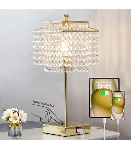 DAZZTIME Lampada da Tavolo in Cristallo,Luce Notturna con Increspatura Dell'acqua,Lampada da Comodino in Acrilico,con Telecomando,Lampada Dimmerabile per Comodino,Camera da Letto,Soggiorno
