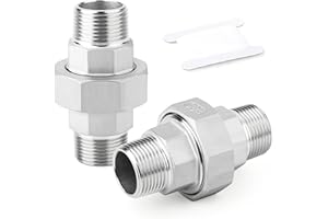 ERGAOBOY 2 PCS 304 Acciaio inox Unione，1" BSP maschio x 1" BSP maschio Raccordo per acqua/olio/gas