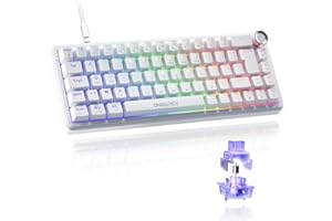 Oniverse Clavier Gamer magnétique Filaire 8000 Hz, Compact 65% Azerty - Maegnus - Rapid Trigger, Hall Effect, Anti-Ghosting, LED RVB, pour PC/Mac/PS5 - Luxion White