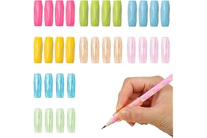 Sxutop 28 Stück Schreibhilfe für Stift Kinder Silikon Stift Griffe mit Aufbewahrungsbox Griffhalter Bleistift Ergonomische Schreibhilfe für Kinder für Schreibtraining und Schreibhaltungskorrektur