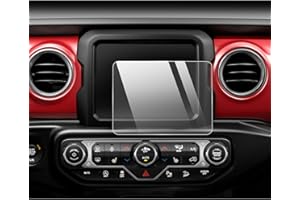 YEE PIN Film de Protection pour la Navigation [Jeep Wrangler JL] Film en Verre trempé, Haute définition Transparent, très Sensible, sans Bulles, résistant aux Rayures 9H (8.4 Pouces)