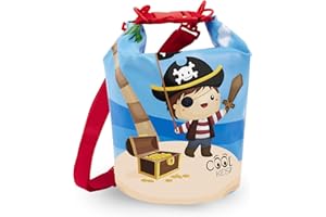 PERLETTI Bolsa Estanca Impermeable Niños - Bolsa Seca Dry Bag Playa Kayak Deporte Esquí Buceo con Cierre de Clip y Correa Ajustable - Mochila Bolsa Waterproof Ultraligera Niño - 18x25cm