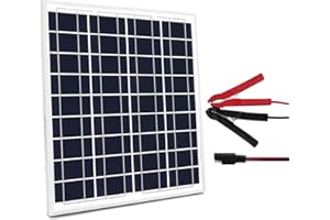 Betop-camp Panneau Solaire de 20W avec Le câble de 5m et Les agrafes d'alligator pour Un Camping-Car, Caravane, Camping, Bateau ou Tout Autre système de 12V