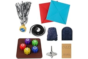 TIVUNORON Korean Folk Game Set, Koreanisches Volksspiel-Set, Gonggi Korean Game, Korean Traditionelles Spiel, mit Jebi Chagi, Gonggi Nori, Biseokchigi, Paeng-y, Ddakji, Familien Interaktive Spiele