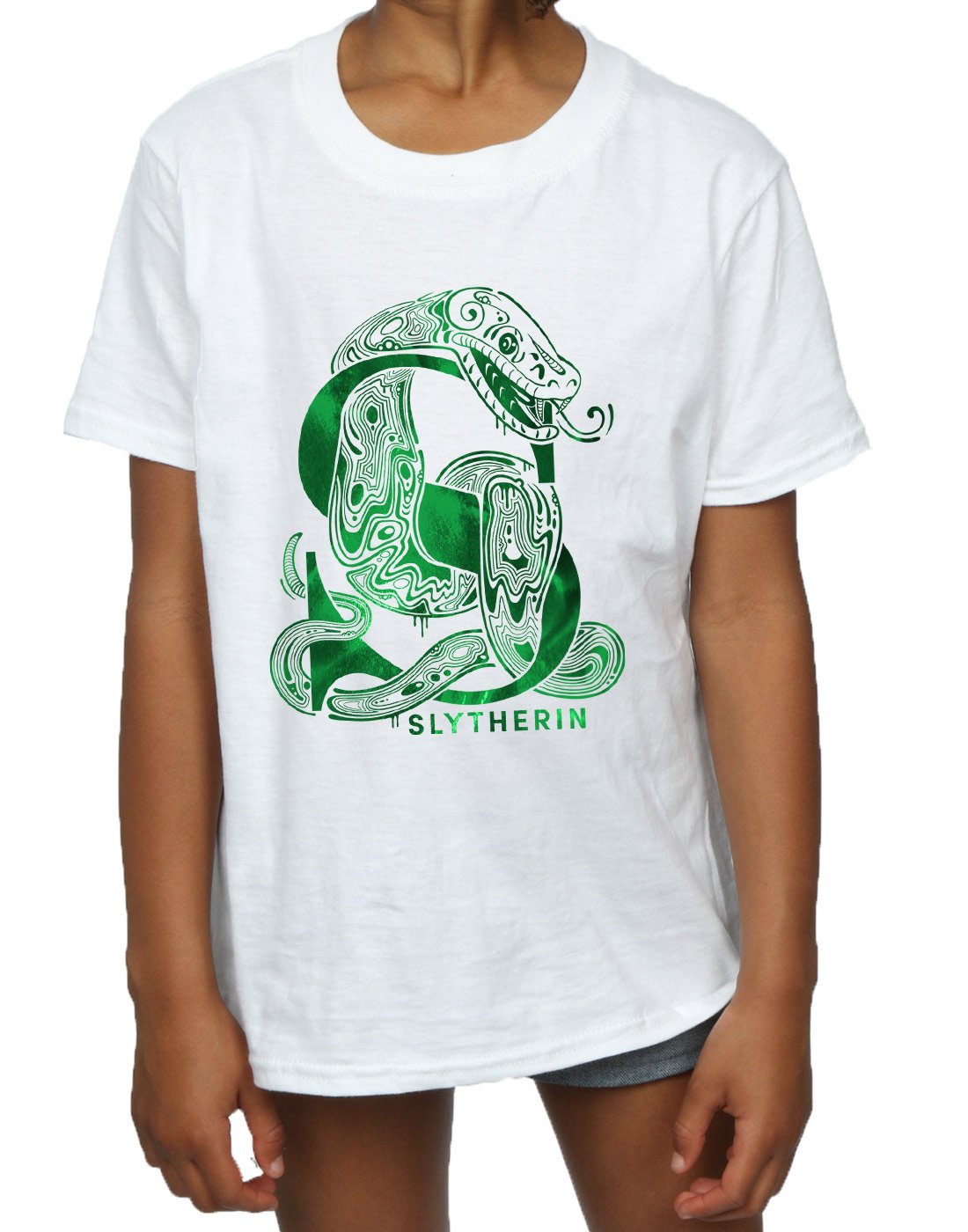 Harry-Potter-Mdchen-Slytherin-Snake-T-Shirt