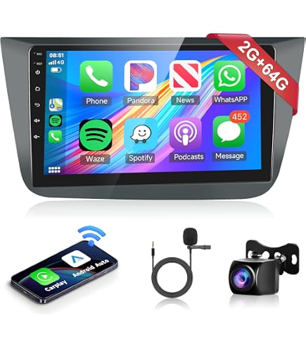 Autoradio Android 15 Pour Seat Altea 2004-2015 (Left Hand Drive) - 9 Pouces, 4G/64G, CarPlay/Android Auto Sans Fil