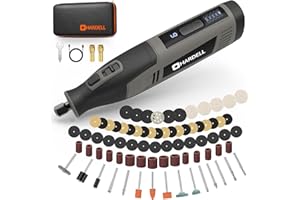 HARDELL Outil rotatif multifonction 4V sans fil - Mini ponceuse/ponceuse avec 80 accessoires, batterie 4000mAh, 6 vitesses, charge rapide Type-C pour coupe, ponçage, perçage, gravure