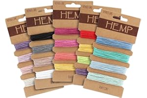 Bubuyun 20pcs Corda in Filo di Lino Multicolore 1 mm Corda di Spago Naturale per Braccialetti Corda di Iuta Colorata Corda di Canapa Colorata per Braccialetti Artigianali Fai da Te, 18 Colori
