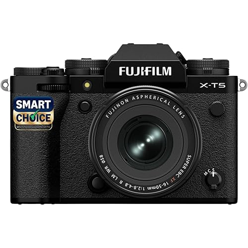 Fujifilm X-T5 40MP APS-C X-Trans Sensor|Smartchoice|Pixel Shift|IBIS System|Ultra high Resolution mirrorless Camera|6k 30p|Quick Lever for Photo/Video with XF 16-50mm f/2.8-4.8 Lens -Black