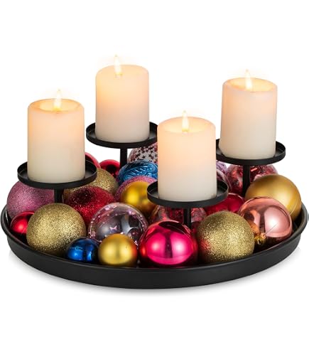 Natuhr Countdown Kerzenständer Loop Adventskranz Kalender inkl. 24 Murmeln Holz Eiche 30 cm Durchmesser Küche, Haushalt & Wohnen