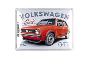 Nostalgic-Art Cartel metálico retro, 30 x 40 cm, VW Golf – GTI 1976 – Idea de regalo de furgoneta Volkswagen, Official License Product (OLP), de metal, diseño vintage