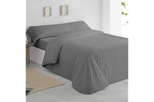 GREATOYAR Juego de Nórdica,Juego de Funda de Edredón, Set de 3 Piezas, 1 Funda Nórdica, 1 Sábana Bajera Ajustable, 1 Funda de Almohada, 100% Poliéster, Transpirable, para Cama 150cm, Gris