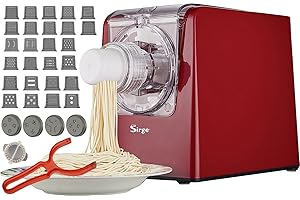 Sirge PASTAMAG30 Machine à pâtes 300 W - 30 Trafile - jusqu'à 900 g de pâte - Extrusion verticale et horizontale - Accessoires inclus pour raviolons gratuits