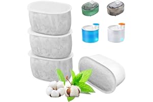 UTEFIF 4 filtros de reemplazo, compatibles con el dispensador de Agua para Gatos w300 / w500, Accesorios de dispensador de Agua para Mascotas del dispensador de Agua para Gatos automáticos 2l / 67oz