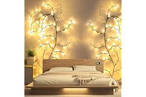 KIYTARBOO DIY wierzba winorośl podświetlana drzewo gałązki światła 144 łańcuchy świetlne LED, łańcuch świetlny wewnątrz, do pokoju, na Boże Narodzenie, do sypialni, na imprezę, ślub, drzwi, blat