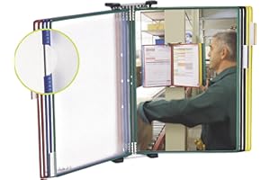 Djois 414109 - Wandmontiertes Metall-Präsentationssystem Tarifold, A4, 10 Taschen, Sortiert, 1 Stück, Schützt Dokumente, Sofortiger Zugriff, Für Fabriken & Büros, Recycelbar
