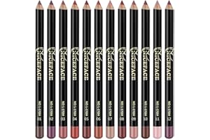 BEAUTY SEARCHER Set di 12 colori Matita Lip Liner Set Durevole, Impermeabile Liscio Naturale, Matite Professionali per Trucco