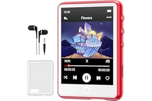 MECHEN Reproductor MP3 Bluetooth 5.3, Pantalla táctil de 2,4 Pulgadas, Calidad de Sonido sin pérdidas, Radio FM, 512 GB Ampliable (128GB)