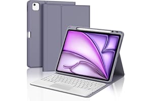 IVEOPPE Tastiera iPad Air 13 (M2 2024/M3 2025) con Touchpad, Cover Tastiera Trackpad Italiano QWERTY Magnetico Staccabile Bluetooth con Portapenna per iPad Air 13 2024/2025, Viola lavanda
