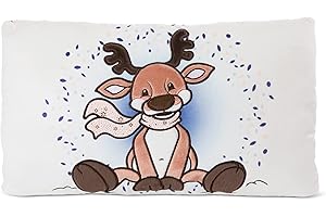 NICI Renifer Jonte Pluszowa Poduszka 43 x 25cm, Prostokątna I Miękka Poducha Renifer dla Dziewczynek, Chłopców i Niemowląt I Miękkie Poduszki Zabawki - 48332