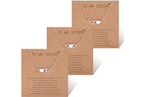 Cheerslife 2/3/4/5/6 Pezzi Collane Sorella Collana Amicizia Best Friend Braccialetto in Acciaio Inossidabile a Cuore Vuoto Collane Abbinati Compleanno Regalo Per Donne Ragazze Madre Figlia
