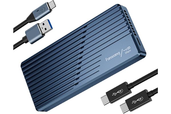 fanxiang Boîtier SSD NVMe M.2 40Gbps avec Ventilateur de Refroidissement, Jusqu'à 3793MB/s, Compatible Thunderbolt 4/3, USB4/3.2/3.1/3.0/2.0, pour SSD 2280/2260/2242/2230 (clé M Uniquement)—MP400