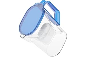 Wessper Carafe d'eau filtrante pour réfrigérateur 2,7l, Pichet filtrante avec filtre a eau compatible avec Brita Maxtra, Réduction du Calcaire, du Chlore – Bleu