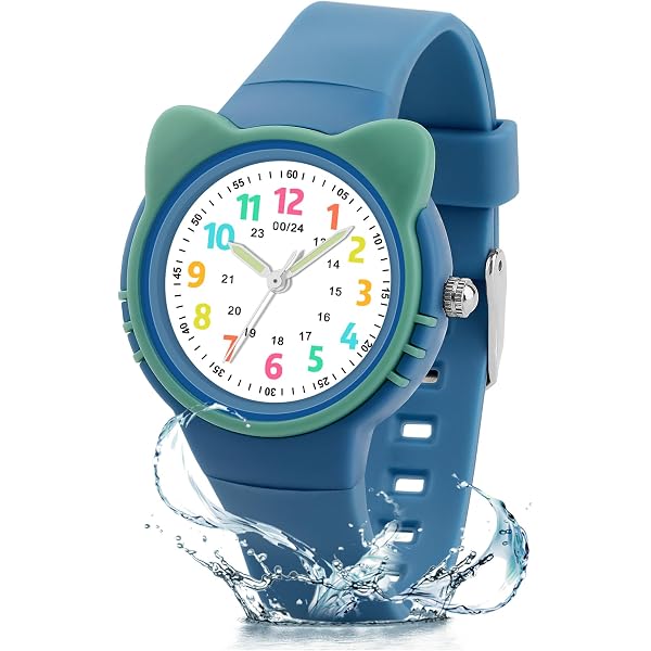 Montre à quartz pour enfants bracelet en silicone dessin animé 3D affichage analogique numérique montre ronde pour élèves du primaire - Nihaojewelry ance
