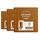 By Amazon Café con Leche en Cápsulas compatibles con Dolce Gusto, Tueste claro, Caffee Latte, 48 porciones (3 paquetes de 16)