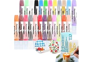 ‎VNFSMY Wachsstifte für Kerzen 24 Stück Kerzen Bemalen Set Leuchtende Kerzenfarben Taufkerze Selber Machen Set Kerzenstifte24* 10 ml Kerzen Bemalen Ideal zum Kerzen Dekorieren & Gestalten für Kerzen DIY