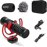 Movo VXR10-PRO Externes Videomikrofon für Kamera mit Rycote Lyre Stoßdämpfer - Kompaktes Richtrohrmikrofon und Zubehör, kompa