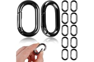 10 stycken små karbinhakar, 1 tum oval fjäderkarbinhakar | Svart karbinhake O-ring, liten, metallring karbinhake för nyckelri