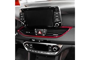 ‎FUEISOF FUEISOF Armaturenbrett Gitter Lüftung Abdeckung Rahmen Auto-Innenraum ABS Für Hyundai I30 PD PDE MK3 2017-2024 (Rot)