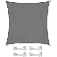 CelinaSun Sonnensegel PES Quadrat 2x2m anthrazit UPF 50+ Sonnenschutz inkl Befestigungsseile