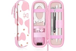 FINTIE Etui kompatybilne z Apple Pencil Pro/Pencil (USB-C)/Pencil (2. / 1. generacji) – etui ochronne na rysik S/Surface Pen, Truskawkowa krowa, Ołówek Apple