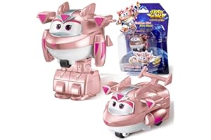 Super Wings Jouets Transforming Golden Girl Figures d'action 2 en 1, Jouet Robot Avion 5cm, Jouet Transformateur pour Garçons et Filles à partir de 3 Ans, Rose