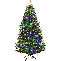 Yaheetech 183cm Weihnachtsbaum Mit 300 LED Lichtern - 9 Lichtmodi & Klappbarer Ständer