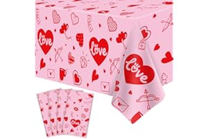 Dvaorc 4 pz Tovaglia San Valentino Amore Cuore Tovaglia San Valentino Festa Decorazione Amore Cuore Tovaglia Matrimonio Anniversario Compleanno Decorazione 86x51 Pollici