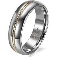 JewelryWe Herrenring Aus Wolframcarbid – 8 Mm Breit, Glänzend Schwarz, Größe 57, Hochzeitsband