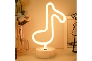 JEMESI Luci al neon, luce notturna per camera da letto, LED note musicali al neon segno per stanza festa matrimonio compleanno festival decorazioni regali per bambini