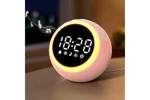 ‎MAXSTAR Smart Digital Wecker mit 25 Entspannungstönen, Nachtlicht, Schlummertaste, Timer & Einstellbarer Lautstärke/Helligkeit - Weißes Rauschen Schlafhilfe für Kinder, Mädchen, Erwachsene im Schlafzimmer