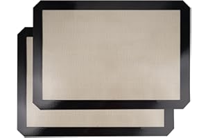 JINSION 2 Piezas Tapete Silicona Horno,42 x 29.5 cm Tapete de Silicona Antiadherente,Base de Silicona para Horno,Tapete de Silicona para Hornear,Tapete Horno Silicona,Reutilizable Tapete de Silicona