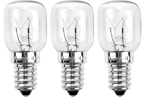 EVOGES 25W Oven Light Bulb E14 SES Small Edison Screw, 300°C Heat-Resistant, Incandescent Warm White Ideal for Ovens, Cooker Hoods & Microwave Ovens – Pack of 3